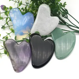 Wholesale high quality natural rolling rose quartz amethyst jade beauty scraping massage tools