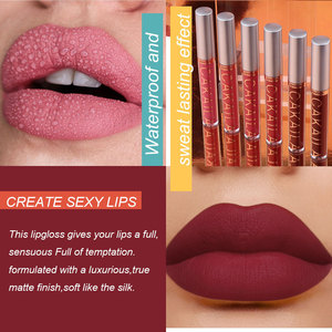 CAKAILA – Coffret de 6 rouges à lèvres liquides minéraux longue tenue effet satiné de luxe, couleur 01, avec porte-clés fleur – Rouge à lèvres mat 2,5g - Product Image 2