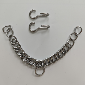 Chaîne de bridon en acier inoxydable à double maillon avec crochets, chaîne de bridon durable à 24 maillons pour bridons de cheval - Product Image 2