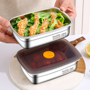 304 不锈钢食品储存容器，带盖，密封真空，用于食物准备和剩菜储存，可冷冻 - Product Image 3