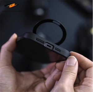 <span class=keywords><strong>Coque</strong></span> en caoutchouc souple magnétique en acrylique pour <span class=keywords><strong>iPhone</strong></span> 17 13 15 <span class=keywords><strong>12</strong></span> 14 16 Pro Max avec support métallique et plaque arrière texturée en fibre de carbone - Product Image 5