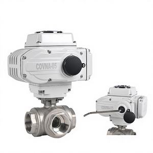 วาล์วบอลแบบเปิด-ปิดสามทางชนิด L ขนาด 3/4 นิ้ว ทำจากสแตนเลส 304 แบบกำหนดเองของ COVNA พร้อมแอคชูเอเตอร์ไฟฟ้า ใช้ไฟ DC12V/24V AC110-220V - Product Image 1