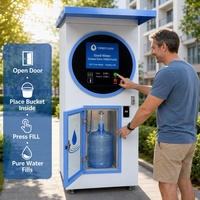 Máquina Expendedora de Agua Fría con Lector de Tarjetas, Purificador RO de 800 GPD, Kiosco de Recarga para Supermercados, Entrada y Vestíbulo