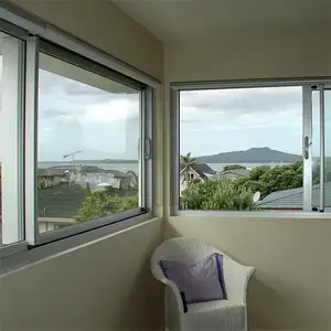 Jendela geser jendela aluminium kaca ganda standar Eropa untuk rumah