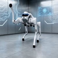 Robot quadrupède intelligent en alliage d'aluminium à haute performance, pour la surveillance de la sécurité, avec une vitesse de 3 m/s