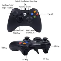 Pengontrol Kabel USB untuk Xbox 360, Pengontrol Game PC, Joystick Genggam, Gamepad untuk Windows, Kontrol Xbox