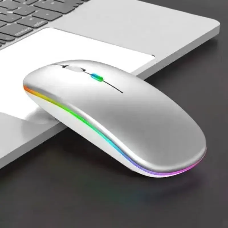 Hot New Arrivals Wireless BT Mouse Recargable Mute Laptop Desktop PC Slim LED Dual Mode Office Mouse