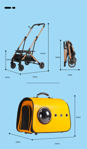 Heiß verkaufender moderner <span class=keywords><strong>Trolley</strong></span> 4 Wheels Capsule <span class=keywords><strong>Pet</strong></span> Stroller für kleinen Hund - Product Image 6