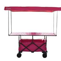 Chariot de camping pliable multifonctionnel pour snack, avec table réglable et pare-soleil, idéal pour pique-nique et marché extérieur – Vente chaude