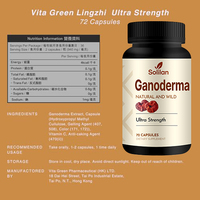 Champignon Ganoderma Lingzhi Sauvage de Chine, 72 Capsules, Complément Alimentaire, Antioxydants Naturels, Capsule Bien-être, Énergie et Soutien de la Mémoire, Adulte