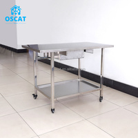 Équipement vétérinaire OSCAT ET-26, équipement médical vétérinaire, table de traitement vétérinaire en acier inoxydable 304 avec tiroir de rangement
