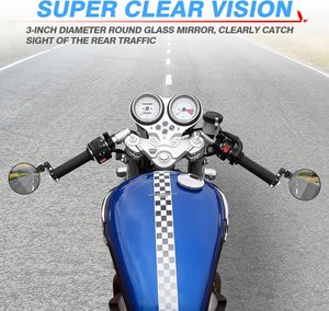 <span class=keywords><strong>Espejos</strong></span> Retrovisores Laterales Universales de Aluminio para Motocicleta ZCLH, 7/8" (22mm), <span class=keywords><strong>Plegables</strong></span>, Convexos, Compatibles con Suzuki Yamaha - Product Image 2