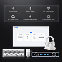 Auriculares para Juegos MCHOSE V9 Turbo+, Modo Cuádruple, Delta Force, Auriculares para PC para Esports, Base de Carga Inalámbrica Magnética, 7.1 Canales