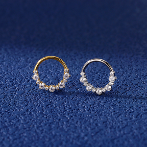Pendientes de Aro de Titanio G23 con Circonita para Mujer, Joyería Corporal para Nariz, Septum, Cartílago y Labio - Product Image 3
