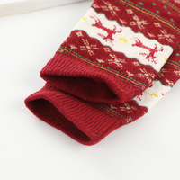 Chaussettes d'été européennes et américaines pour femmes, mi-mollet, mignonnes, rétro, avec motif animal renne en fil doré, en tissu éponge épais antidérapant