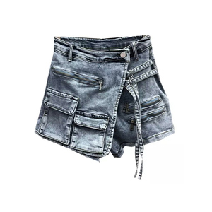 Summer Jean <strong>Shorts</strong> Wholesale Custom logo Casual Denim <strong>Cargo</strong> <strong>Shorts</strong> for Women <strong>Ladies</strong> - Product Image 6