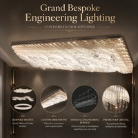 Lampu Kristal Persegi Panjang Awan Keberuntungan Kustom untuk Lobi Hotel, Pusat Penjualan Besar, Aula Villa, Lampu Plafon