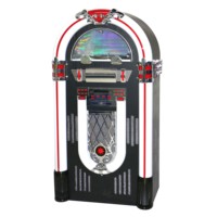 Tourne-disque rétro grand format avec éclairage LED coloré, lecteur CD, Bluetooth, combo musical, jukebox numérique