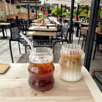 Tasses à café en verre en forme de nuage Ins haute apparence Bar jus gobelet à boisson froide avec paille