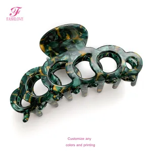 FW427 Wholesale Custom Manufacturer No Slip natural hair ins comb Clamp Totoise Chain Hollow hair clips for long hair