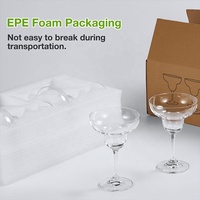 Ensemble de verres à pied classiques personnalisables avec logo, en cristal transparent, pour Daiquiri, Margarita, Pina Colada, Martini – Idéal pour les fêtes