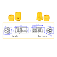 Amass MT30 – Connecteur de batterie pour moteur ESC jaune, connecteur banane pour moteur DC à trois fils pour aéromodélisme