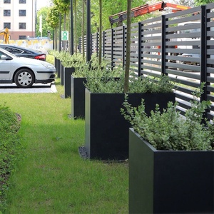 Mueble urbano para exteriores, <span class=keywords><strong>jardineras</strong></span> de metal cuadradas <span class=keywords><strong>grandes</strong></span>, jardín exterior, parque, caja ancha de acero para plantas, macetas para exteriores - Product Image 4