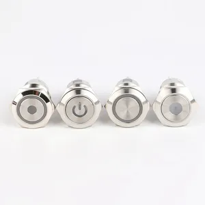 HS19F-11/E/J interrupteur à bouton-poussoir étanche 8mm 10mm 12mm 16mm 19mm 22mm 25mm 28mm 30mm Momentané lumière boutons commutateurs