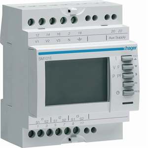 SM101E Personalizzabile con Multimetro Digitale Hagers V-I-F-P-Q-A-Cosfi 4M - Product Image 1
