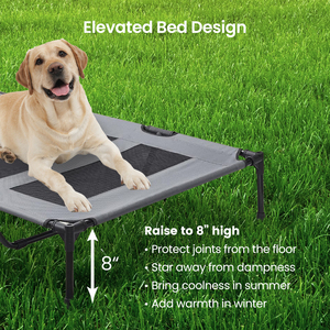Durable <strong>Metal</strong> Frame Foldable Pet Elevated <strong>Dog</strong> <strong>Bed</strong> Breathable Outdoor Camping Washable Feature for Pet Feeding - Product Image 4
