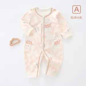 2024 mono de bebé primavera clase A algodón otoño ropa de bebé sin hueso liebre escalada ropa Anyang ropa para niños