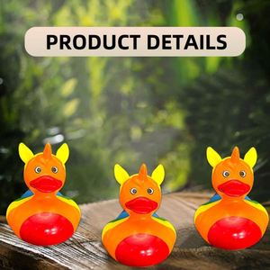 Hot Sale Promotional Unicorn Rainbow Ducks Soft Floating <b>Bath</b> Squeaky Toys Rubber Duck for Kids - Product Image 5