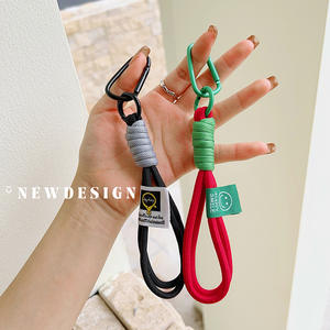 Sangles de poignet tissées à blocs de couleurs à la mode pour hommes et femmes téléphones portables cartable et pendentifs porte-clés - Product Image 4