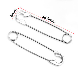 Pendentif épingle de sûreté en acier inoxydable, or et argent, pour collier DIY, breloque de sac, accessoire de bijouterie - Product Image 2