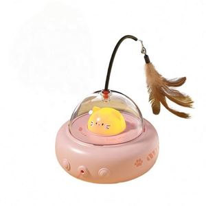 Interactive Cat Toy: Automatic Teaser Wand with Feather, Fun <b>Electronic</b> Kitten Toy for Indoor Cats & Pets - Product Image 1