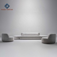 Couverture en chenille haut de gamme sectionnelle avec fauteuils pivotants canapés meubles de salon