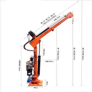 Equipamento de guindaste móvel para caminhão e carro, guindaste de lança 360, bomba hidráulica pequena de 6000lbs e 12000lbs, equipamento de restaurante, ferramentas de elevação