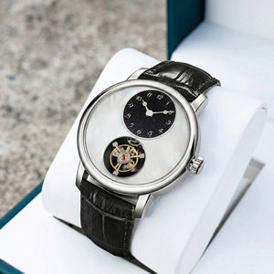 Reloj Tourbillon de Diseño Personalizado a Medida con Logotipo, Mecánico de Lujo, Clásico, Minimalista, con Esfera de Nácar, Fabricante - Product Image 1