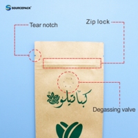 Sachet de café personnalisé à fond carré 250G 500G 1Kg, emballage plastique refermable avec valve, qualité alimentaire pour sachet stand-up