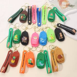 Grenz überschreitende beliebte Shanhaijing Gummi umwelt freundliche digitale Foto Cartoon Schlüssel bund Slipper-Stil Anhänger Zink legierung angepasst - Product Image 1