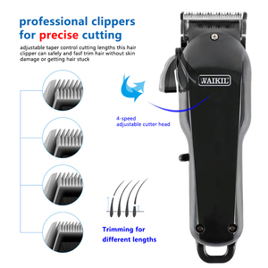 WAIKIL professionale Cordless elettrico rasatura macchina miglior barbiere <span class=keywords><strong>capelli</strong></span> <span class=keywords><strong>per</strong></span> Clipper <span class=keywords><strong>per</strong></span> gli uomini nuovo acciaio inox inglese - Product Image 6
