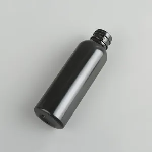 RTS 2 OZ 60ml silindirik yuvarlak omuz PET siyah plastik sprey şişesi siyah ince sprey başlığı