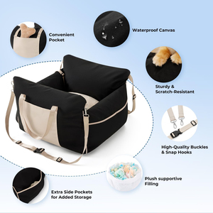 Memory-Schaum-Füllung Wasserdichtes Haustier-Sitzbett mit Clip-On Sicherheitsleine Reise-Tragetasche für Auto - Product Image 2