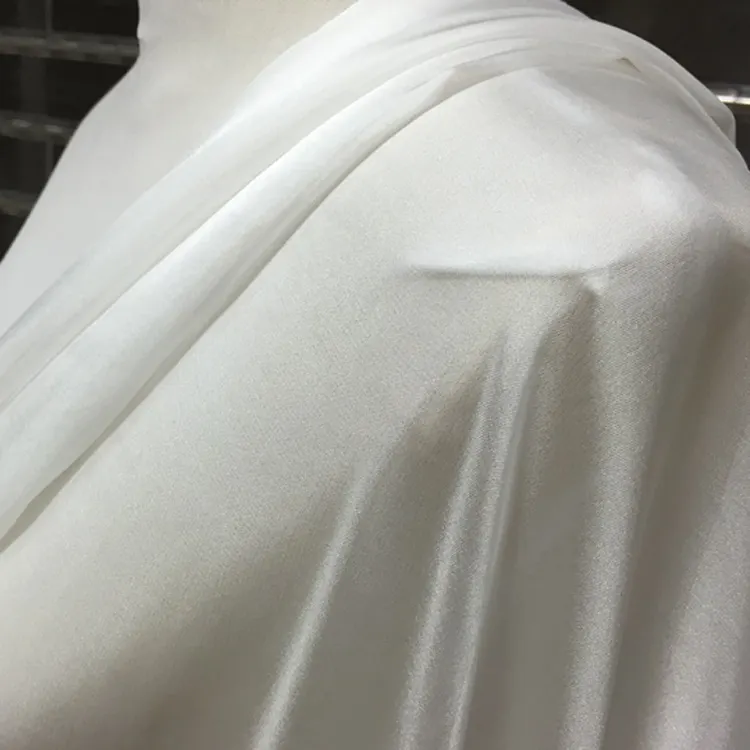 Plain Pure Nature White Silk Chiffon Fabric for Dresses or Scarves