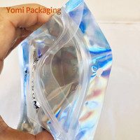 Clear Front Vochtbestendige Voedselopslag Holografische Pe Mylar Hersluitbare Ziplock Tassen Met Custom Logo