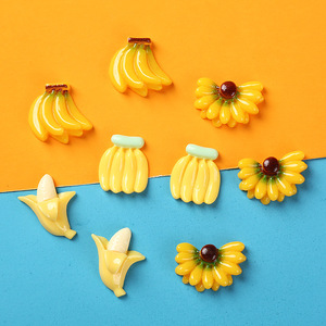 Materiale in resina a forma di mazzo di banane per fai da te, simulazione crema, per decorazione cover cellulari, applicazione di diamanti, accessori per capelli, orecchini, con rivestimento a polvere - Product Image 2