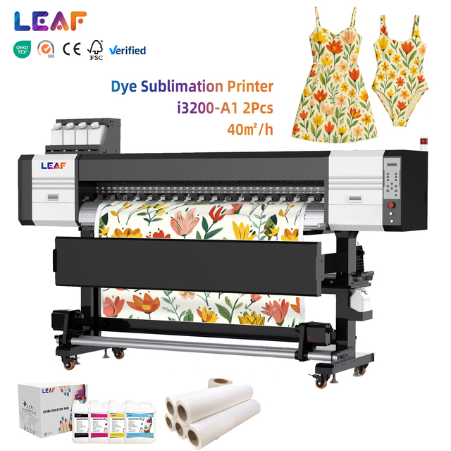 LEAF Sublimation Printer 1.8m 2 I3200 Print Head Digital Direct Garment Inkjet Printer Sublimation Textile Fabric Polyester 1.9m