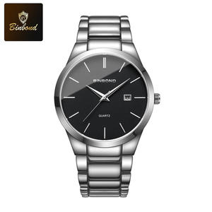 Binbond T077 077 Maßgefertigte Herren-Quarzuhr mit Edelstahlarmband, Schlichte Minimalistische Großhandels-Kalenderuhr, Modische Herren-Armbanduhr - Product Image 1