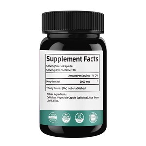 Fabricant de suppléments nutraceutiques Myo-Inositol 2000 mg, soutien à la santé reproductive, 120 capsules de Myo-Inositol - Product Image 2