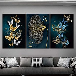Toile <span class=keywords><strong>d</strong></span>'art mural imprimés plante <span class=keywords><strong>d</strong></span>écor mural <span class=keywords><strong>d</strong></span>écoration de <span class=keywords><strong>la</strong></span> maison ensembles accessoires fleurs <span class=keywords><strong>d</strong></span>'<span class=keywords><strong>or</strong></span> feuille fleur moderne peinture florale - Product Image 3